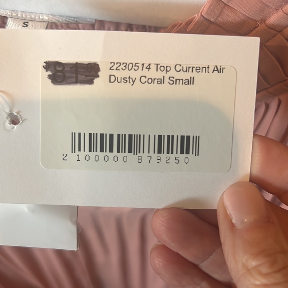 NWT Current Air Dusty Coral Top - Small - Picture 7 of 7